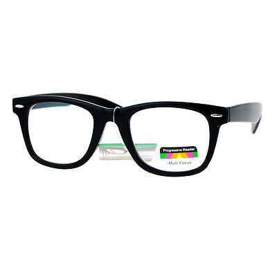 Multi Focus Progressive Reading Glasses 3 Powers in 1 Reader Square Horn Rim