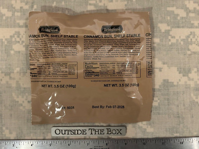 (1) Pouch - Bridgford Foods ''Ready to Eat'' MRE -  Cinnamon Bun, Shelf Stable
