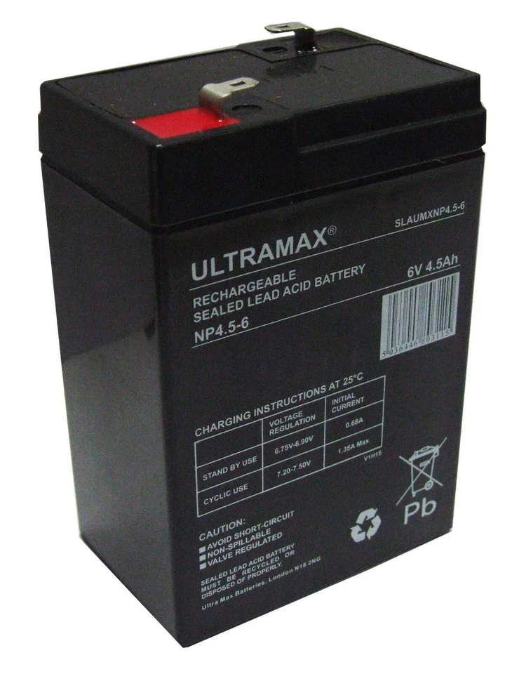 6V 4.5AH Rechargeable VRLA AGM Battery - NO SPILL - Aroma 3-FM-4 6V 4AH - Image 2 of 4