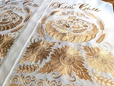 Golden wedding towel for traditional bread,rushnyk for ukrainian wedding korovai