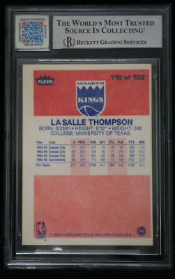 LA SALLE THOMPSON JERSEY FUSION 1986-87 FLEER #110 GAME USED PATCH 