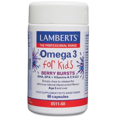 Lamberts Omega 3 für Kinder Berry Bursts Kapseln (60) BBE 05/2027