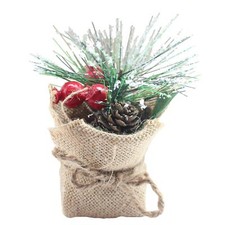 Artificial Christmas Plant in Sack Room Decoration - Design D