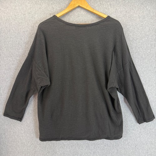 Cut Loose Womens Black Gray Boat Neck Basic Top Shirt 3/4 Sleeve Size Large NWT - Picture 8 of 15