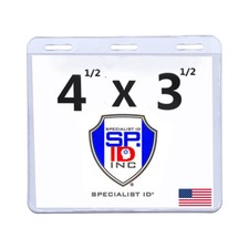 2 Pack - 4x3 Badge Holder - USA Made - Large ID Card Protector for Badges, Pass