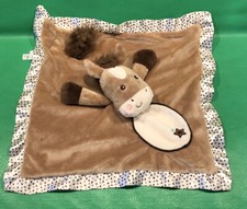 Douglas Baby Plush Tan Brown Pony Horse Lovey Security Blanket Satin Stars