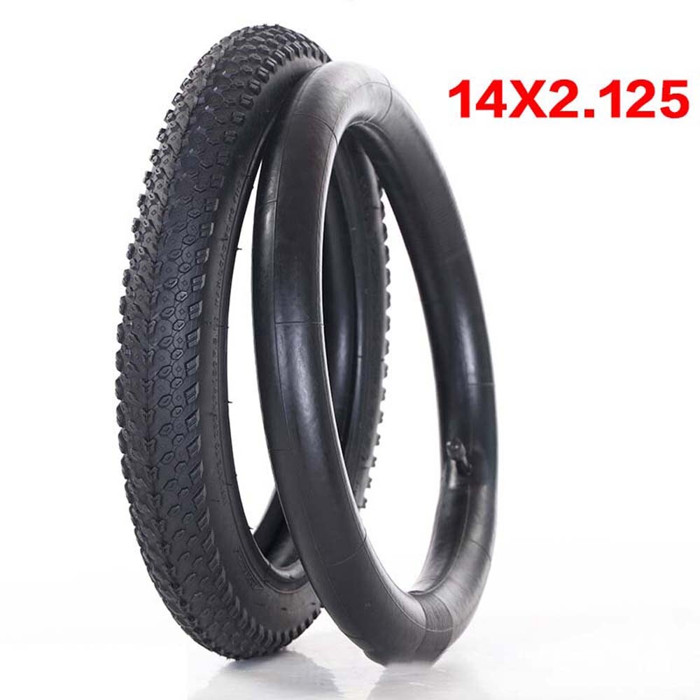 14 x 2.125 Black bicycle tyres tubes mountain bike child cycle Pair 14 ...