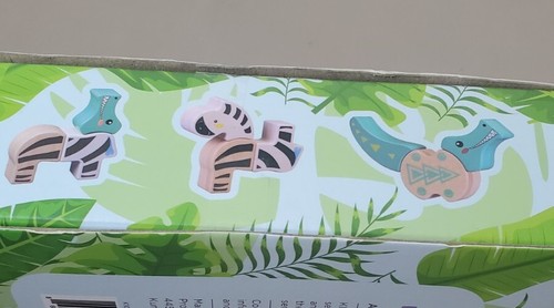 Bloques magnéticos de madera Montessori juguete cocodrilo y cebra KUMBA NUEVO en caja - Imagen 6 de 6