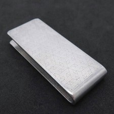 HERMES Money Clip 925 Sterling Silver Very Good Condition