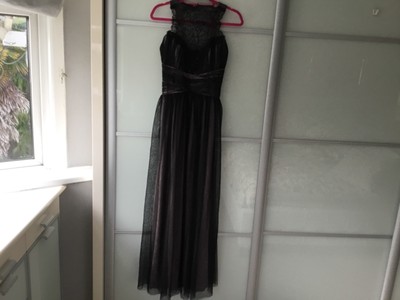 little mistress lace detail tulle maxi dress