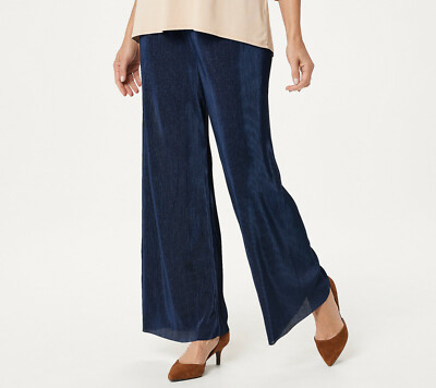 Navy pleat palazzo pants ::: M/L