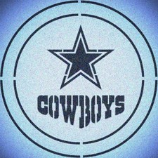 DOUBLE CIRLCE DALLAS COWBOYS w/ TEAM NAME STENCIL SPORT FOOTBALL STENCILS