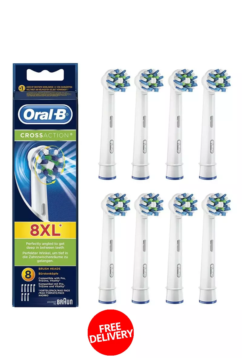 Braun Oral B Electric Toothbrush Heads Replacement Head Cross Action 1 2 4  6 8