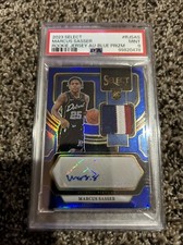 2023 Select Marcus Sasser Rookie Jersey Auto Blue Prizm /49 PSA 9