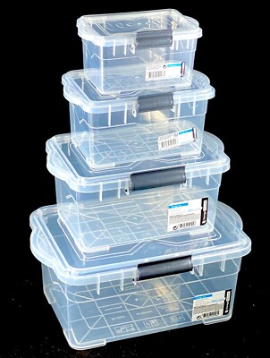 Aufbewahrungsbox mit Deckel 0,75-5,0 Liter Kunststoffbox Plastikbox Transparent