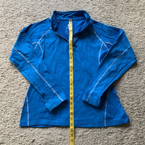 Sunice Sweatshirt Women L Blue Stand-Up Collar Long Sleeve 1/4 Zip Nylon Stretch - Picture 3 of 8