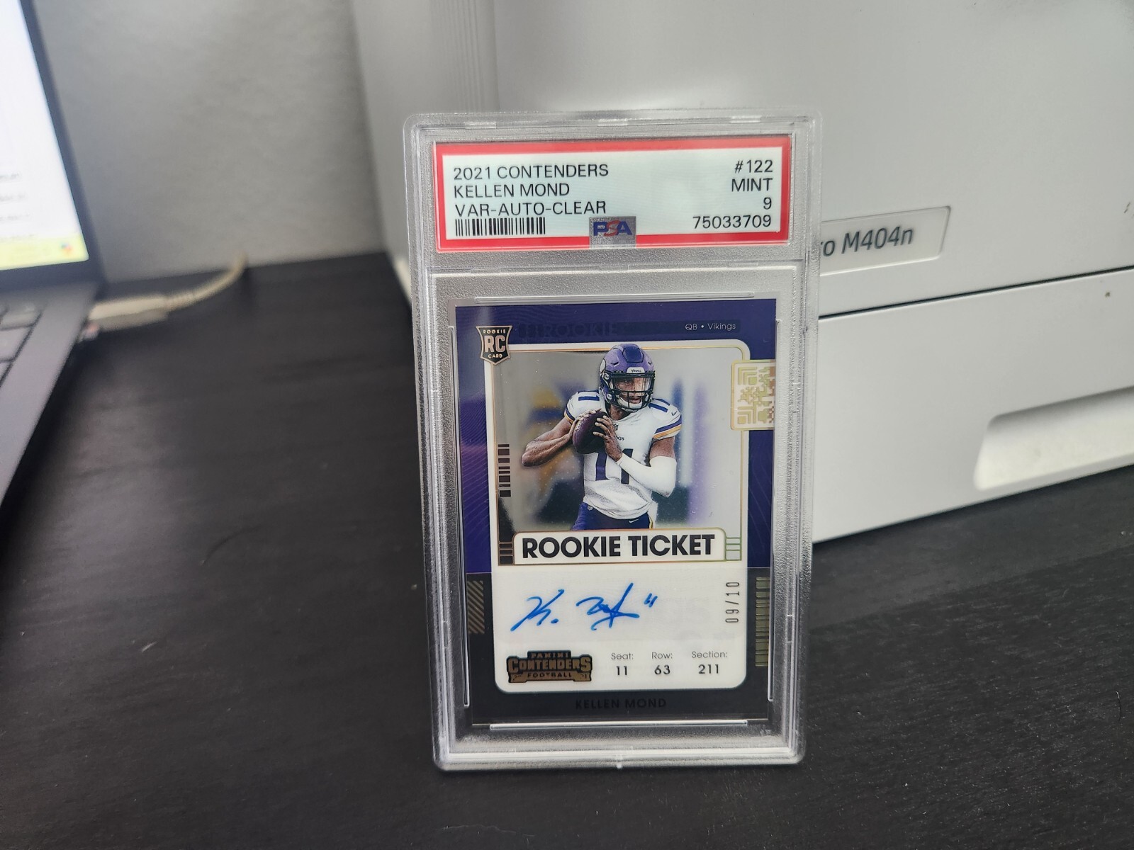 Kellen Mond Panini Contenders #122 Variation-Autograph-Clear