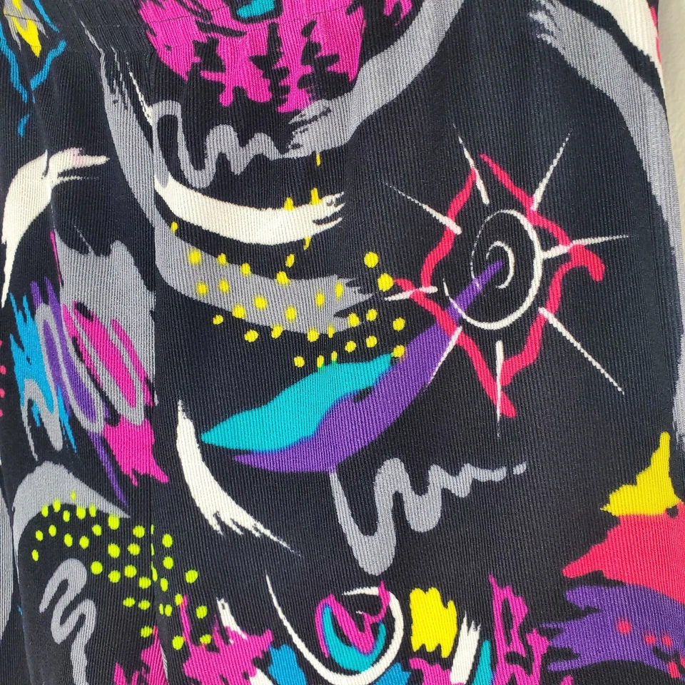 Pantalones Cortos Atléticos de Baile Jacques Moret Años 80 De Colección Talla XL Negro Colorido Bicicleta Foto 2 de 4