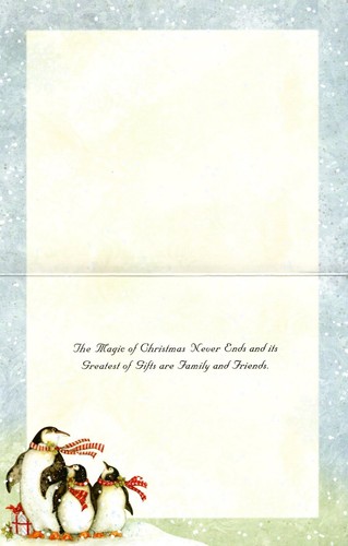 Merry Christmas Day Penguin Penguins Susan Winget Lang Greeting Cards - Set of 9 - Picture 2 of 5