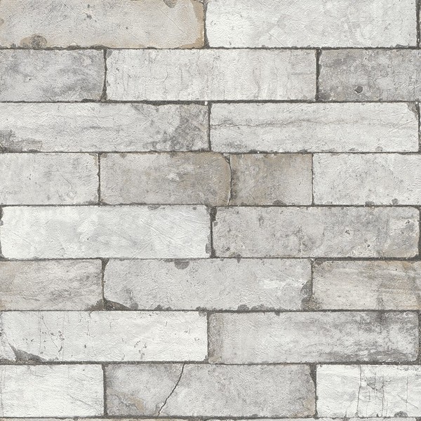 Tapete Vlies 3D Steine Mauer Vintage Grau Weiß 446302 Rasch Tapete (4,59€/1Qm)-image