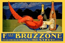 Sparkling Wine Champagne Bruzzone Italy Quail Vintage Poster Repro FREE S/H USA