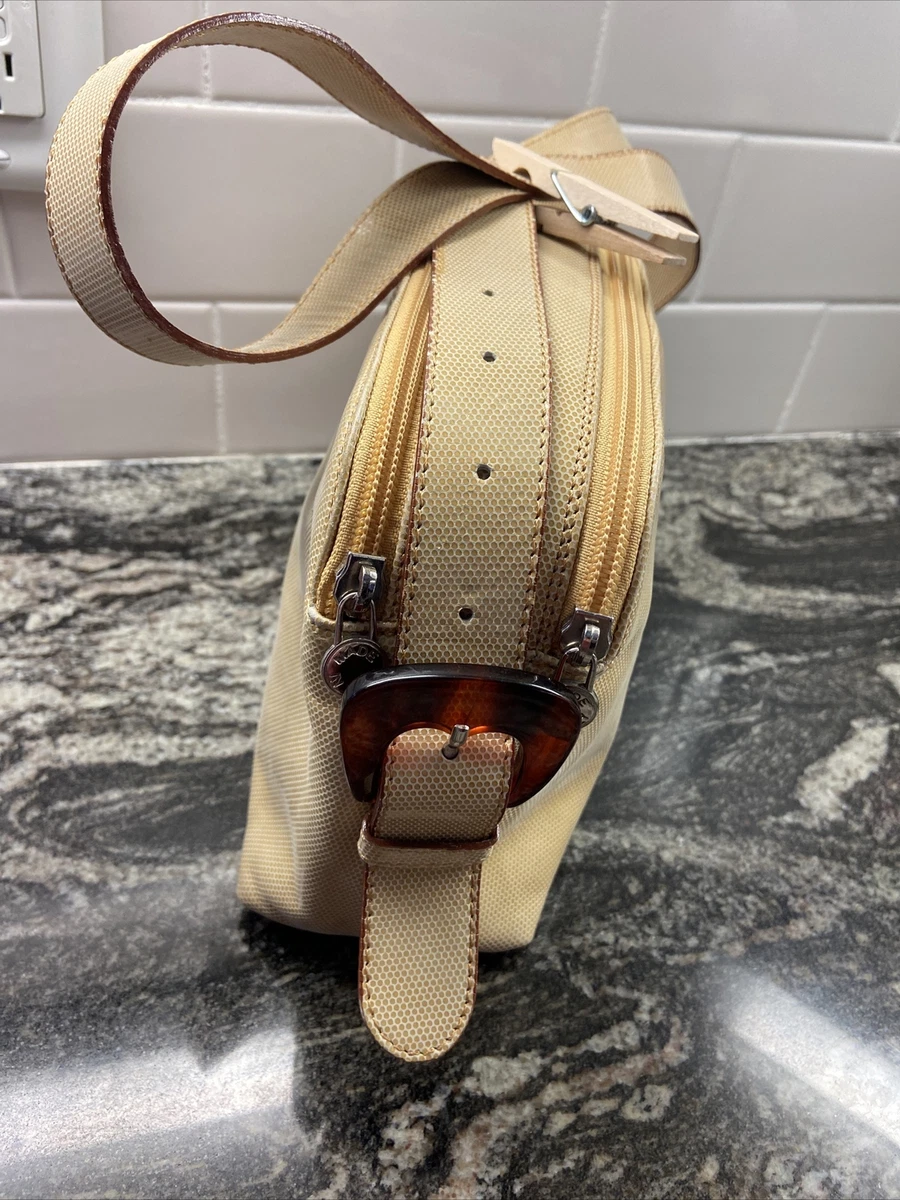 ALEDA ~ Bloomingdale's Leather Crossbody W/ Tortoise Buckle Vintage Purse  -Italy