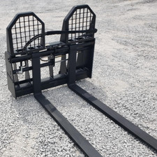 60″ Long Hydraulic Sliding Walk Through Pallet Fork Set Skid Steer Quick Attach