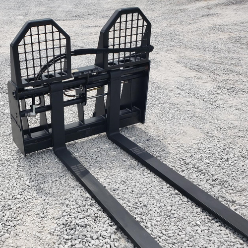 60″ Long Hydraulic Sliding Walk Through Pallet Fork Set Skid Steer