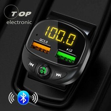 Wireless Bluetooth 5.0 FM Transmitter QC3.0 Hands-free Radio AUX Adapter Car