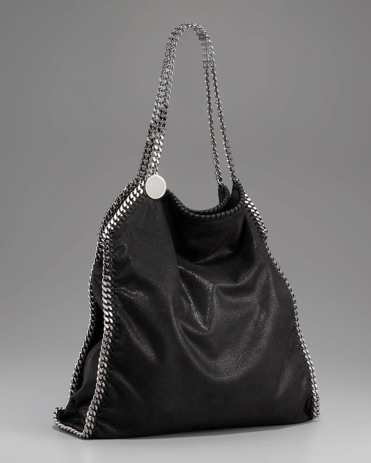 Stella McCartney — £1,195 Stella McCartney Black Falabella Tote Silver Chain Trim Handbag