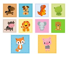 Baby Kinder Handtuch Seiftuch 100% Baumwolle 30x30 cm - süße Tier Motive