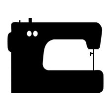 Modern Sewing Machine Sew Decal Sticker Black Die Cut Vinyl