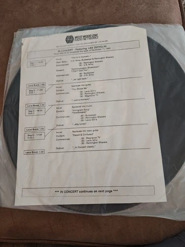 Led Zeppelin In Concert December 11th 1989 Westwood One Radio Networks