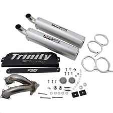 Trinity Racing Stage 5 Dual Slip-On-Brushed for 2020-2021 Polaris RZR PRO XP 4
