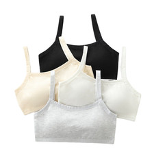 2 Pack Girls Training Bra Teenage Kids Soft Cotton Breathable Sport Underwear