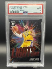 2024-25 Panini Donruss Optic LeBron James Lights Out Red /99 PSA 9