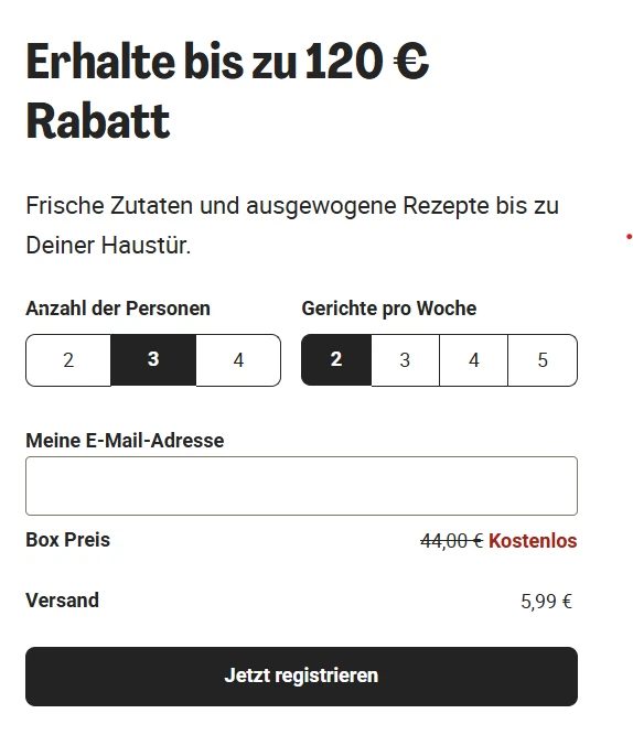 Hello Fresh Gratis Kochbox Gutschein (2 Mahlzeiten für 3 Personen) - Bild 2 von 3
