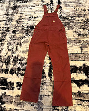 Carhartt Loose Fit Brown Cotton Canvas Bib Overalls Women Construction