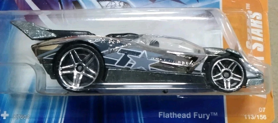 2007 Hot Wheels #113 Track Stars 5/12 FLATHEAD FURY Chrome w/OH5 Spoke Short A28 - Image 3 of 4
