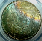 1904-O RAINBOW MORGAN SILVER DOLLAR PCGS MS64~COLORFUL OBVERSE & REVERSE TONING*