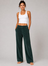 Haband for Her Women s Pants SZ 14 Green Corduroy Elastic Waist 12 -16 Pull-On