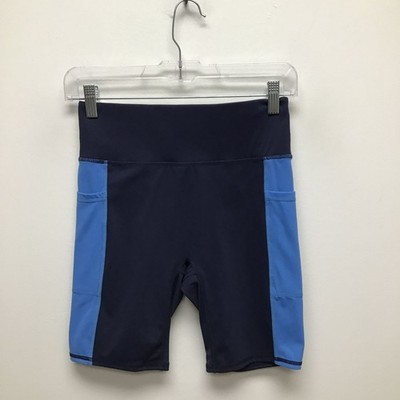 FOURLAPS Womens Navy Blue Activewear Wide Waistband Pull On Plyo Biker Shorts XS