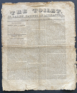 "THE TOILET" RARE 198 YEAR OLD NEWSPAPER PRINTED in PROVIDENCE R.I. 1828