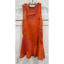 Adidas Stella McCartney Barricade Tennis Dress Orange Mesh Athletic Workout M