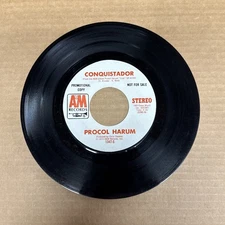 45 rpm Vintage 7” Vinyl Single Record Jukebox Procol Harum Conquistador PROMO