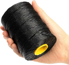 9-Ply Black String Waxed Twine, 660 Feet per Roll Heavy Duty Twine String