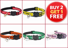 Cat Collar With Bell - Please Do Not Feed Me - Safety Breakaway Cat Collar