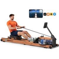 MERACH R28 Water Rowing Machine Foldable Wood Machine With LCD Monitor Home Gym