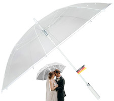 Stockschirm XXL Regenschirm transparent Hochzeit Partnerschirm &Oslash;124 B-Ware
