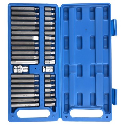 40 Stück Bit Set T20-T55 Hex H4-H12 Spline M5-M12 mit 2 Adaptern CrV